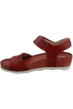 Pikolinos Schoenen, Dames, Rood, 36 EU, Leer, Leren Sandaal voor Dames - Sandia Rood