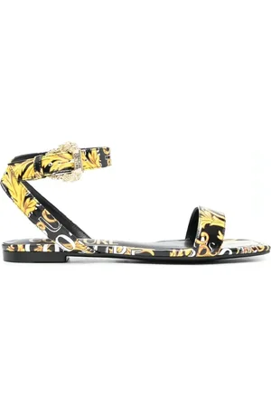 VERSACE Schoenen, Dames, Veelkleurig, 36 EU, Multikleurige platte sandalen