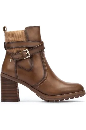 Pikolinos Schoenen, Dames, Groen, 36 EU, Comfortabele enkellaarsjes met hoge hak