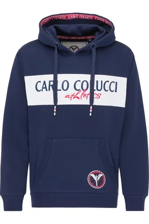 Carlo Colucci Sweatshirts & Hoodies, Heren, Blauw, XL, Atletico Sweathoodie Conto - Heren Sweatshirt