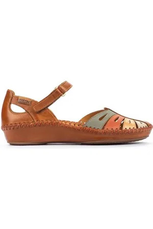 Pikolinos Schoenen, Dames, Bruin, 36 EU, Leer, Vallarta Gevlochten Sleehak Sandaal