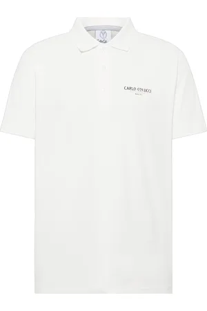 Carlo Colucci Tops, Heren, Wit, M, De Santis Basic Line Polo Shirt
