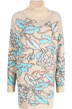 Twin-Set Truien, Dames, Blauw, M, Maxi Trui Iced Coffee