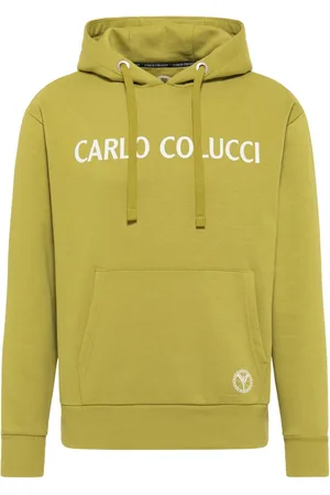 Carlo Colucci Sweatshirts & Hoodies, Heren, Groen, M, Corrado Sweathoodie met Borstprint