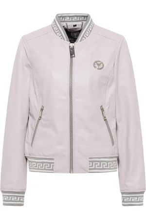 Carlo Colucci Sweatshirts & Hoodies, Dames, Paars, M, Colton Lederen Blouson