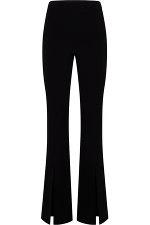 AMEN Broeken, Dames, Zwart, S, Polyester, Zwarte Flared Crepe Broek