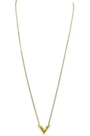 Pre-owned Louis Vuitton Essential V Necklace In Black