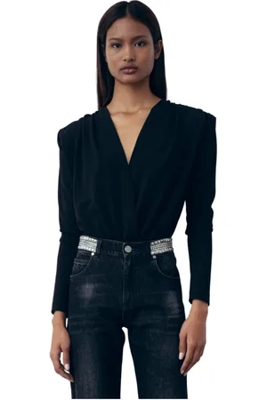 GAËLLE Blouses & Shirts, Dames, Zwart, 2Xs, V-Hals Body Con Jurk