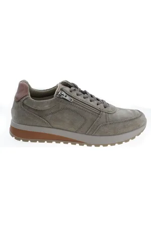 ARA Schoenen, Heren, Grijs, 44 EU, Leer, Tijdloze herensneaker