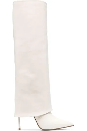 LE SILLA Schoenen, Dames, Wit, 40 EU, Leer, Andy 120mm Kniehoge Laarzen