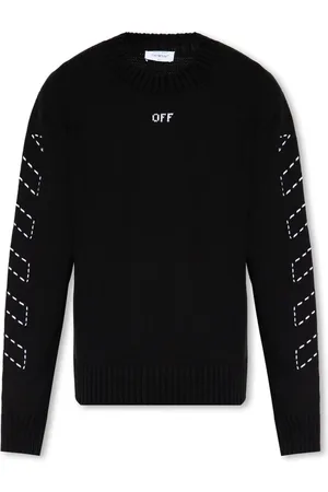 OFF-WHITE Truien, Heren, Zwart, S, Katoen, Trui met logo