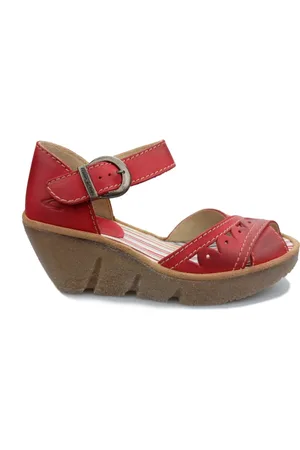 Camel Active Schoenen, Dames, Rood, 37 EU, Leer, Comfortabele Oasis Damessandaal