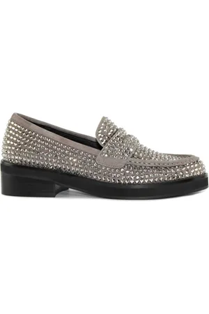 Bibi Lou Schoenen, Dames, Grijs, 36 EU, Suède, Grijze Swarovski Suède Mocassin
