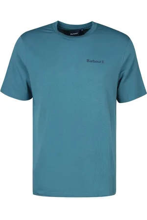 Barbour Tops, Heren, Blauw, 2Xl, Katoen, Logo T-shirt met -coördinaten