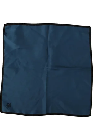 Dolce & Gabbana Accessoires, Heren, Blauw, ONE Size, Zijden Sjaal met Logodetails