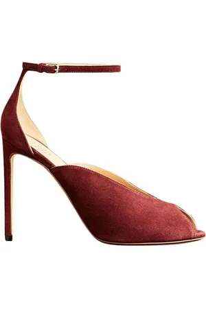 Francesco Russo Schoenen, Dames, Rood, 36 EU, Suède, Open-toe Suède Pumps