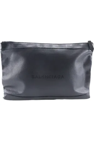 Balenciaga Pre-owned, Dames, Zwart, ONE Size, Tweed, Pre-owned Leather clutches