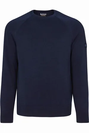Barbour Sweatshirts & Hoodies, Heren, Blauw, M, Katoen, Katoenen Crew Neck Sweater in International Navy