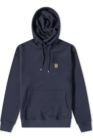 Belstaff Sweatshirts & Hoodies, Heren, Blauw, XL, Katoen, Donker Ink Katoenen Hoodie met Phoenix Patch
