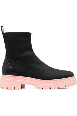 Michael Kors Schoenen, Dames, Zwart, 40 EU, Leer, Comet Geribbelde Rubberen Zool Laarzen