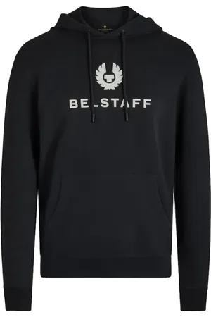 Belstaff Sweatshirts & Hoodies, Heren, Zwart, S, Katoen, Signature Hoodie met Kangoeroezak