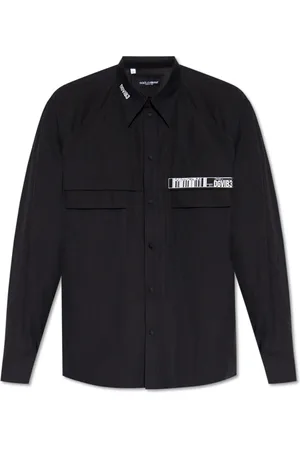 Dolce & Gabbana Jassen, Heren, Zwart, M, Katoen, Shirt met logo