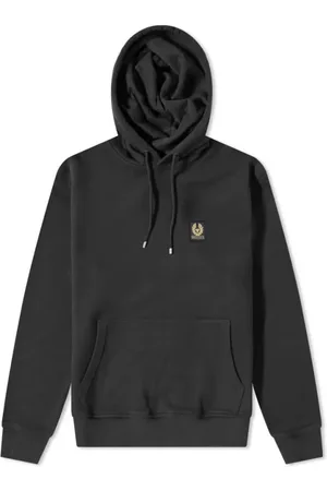 Belstaff Sweatshirts & Hoodies, Heren, Zwart, M, Katoen, Zwarte katoenen hoodie met Phoenix-patch