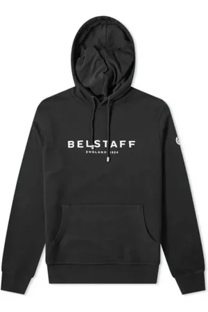 Belstaff Sweatshirts & Hoodies, Heren, Zwart, M, Katoen, 1924 Hoodie in Zwart en Wit