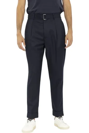 OFFICINE GENERALE Broeken, Heren, Blauw, L, Wol, Wollen Plooi Broek