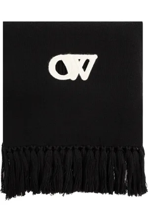 OFF-WHITE Accessoires, Dames, Zwart, ONE Size, Wol, Wollen Sjaal
