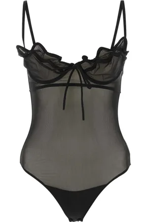 Y / PROJECT Tops, Dames, Zwart, XS, Nylon, Zwart stretch nylon bodysuit