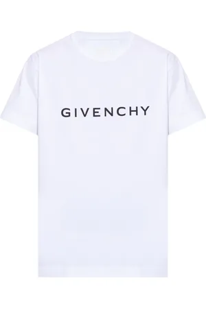 Givenchy Tops, Heren, Wit, L, Katoen, T-shirt met logo