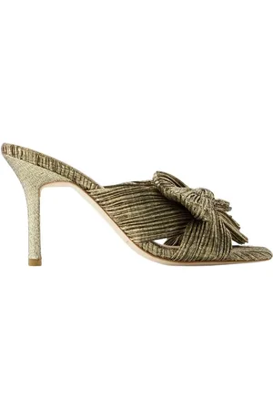 Loeffler Randall Schoenen, Dames, Geel, 37 EU, Polyester, Claudia Gouden Synthetisch Leren Sandalen
