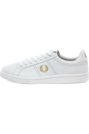 Fred Perry Schoenen, Heren, Wit, 45 EU, Leer, Geperforeerde leren tennisschoenen