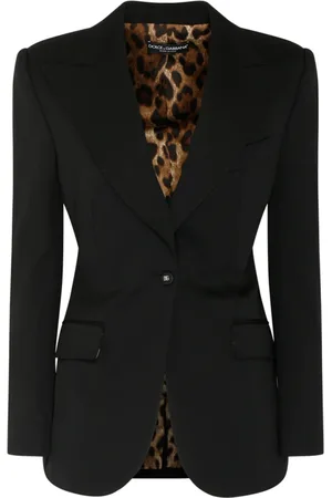 Dolce & Gabbana Jassen, Dames, Zwart, M, Wol, Zwarte single-breasted blazer