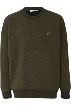 Acne Studios Truien, Heren, Groen, M, Katoen, Lange mouwen trui