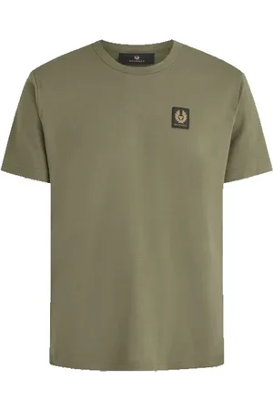 Belstaff Tops, Heren, Groen, M, Katoen, Klassiek Ronde Hals Korte Mouw T-Shirt