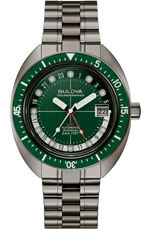 BULOVA Accessoires, Heren, Groen, ONE Size, GMT Horloge - Groene Wijzerplaat
