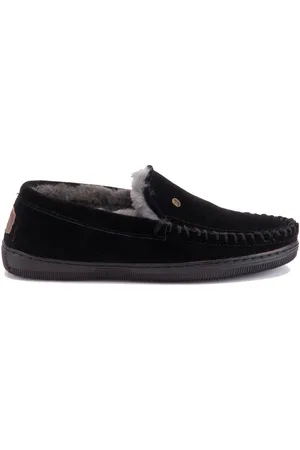 Warmbat Schoenen, Heren, Zwart, 42 EU, Wol, Luxe Grizzly Suede Herensandaal