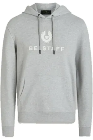 Belstaff Sweatshirts & Hoodies, Heren, Grijs, M, Katoen, Signature Hoodie met Kangaroo Zak