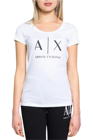 Armani Exchange Tops, Dames, Wit, L, Bedrukt dames T-shirt