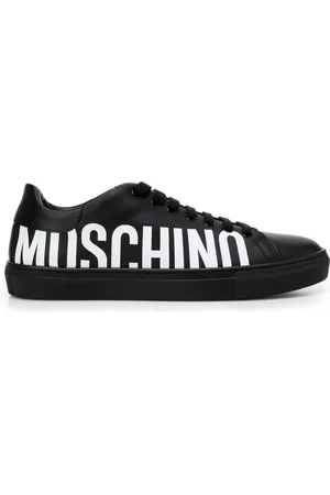 Moschino Schoenen, Heren, Zwart, 42 EU, Zwarte Sneakers met Pinafore Metal