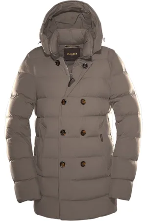 MOORER Jassen, Heren, Bruin, XL, Afneembare capuchonjas