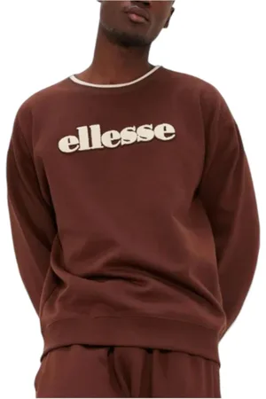 Ellesse Sweatshirts & Hoodies, Heren, Bruin, S, Katoen, Retro Sportieve Trui