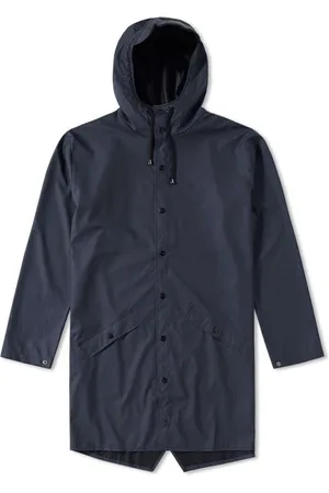 Rains Jassen, Heren, Blauw, S, Polyester, Lange Jas - Waterdicht Unisex Ontwerp