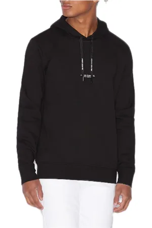 Armani Exchange Sweatshirts & Hoodies, Heren, Zwart, L, Gedrukte hoodie voor heren