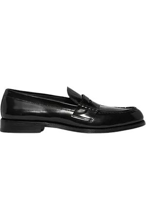 Dsquared2 Schoenen, Heren, Zwart, 40 EU, Leer, Leren mocassins met metalen logo plaat