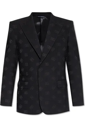 Dolce & Gabbana Jassen, Heren, Zwart, M, Wol, Blazer met logo