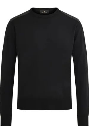 Belstaff Truien, Heren, Zwart, L, Wol, Kerrigan Crew Neck Jumper van Merinowol
