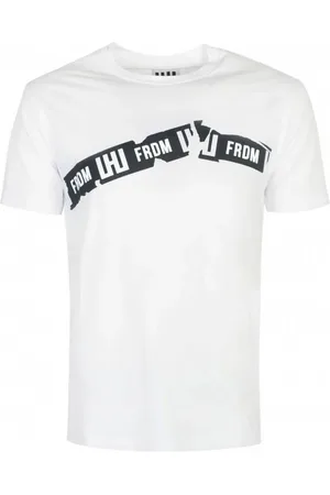 Les Hommes Tops, Heren, Wit, S, Katoen, Heren Ronde Hals T-shirt
